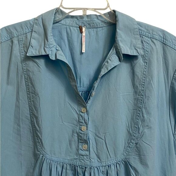 Free People Dreamers Babydoll-Inspired Mini Dress Women's Size S Icy Blue Boho - Picture 7 of 16